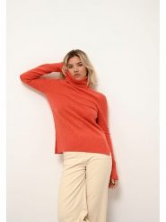 Just Cashmere Kaszmirowy golf "Lexie" w kolorze pomarańczowym rozmiar: S. Pomarańczowe golfy damskie Just Cashmere, s, bez wzorów, z kaszmiru, bez ramiączek. Za 410.45 zł.
