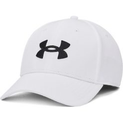 Czapka Under Armour Blitzing Cap, Dla obu płci. Białe czapki z daszkiem damskie Under Armour, bez wzorów, z materiału. Za 128.10 zł.