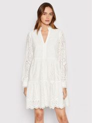 YAS Sukienka codzienna Holi 26027162 Biały Relaxed Fit. Białe sukienki damskie YAS, bez wzorów, z bawełny, bez ramiączek. Za 189.99 zł.