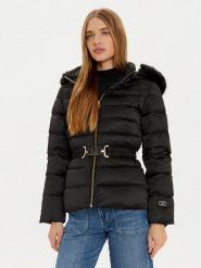 Marciano Guess Kurtka puchowa 4BGL14 7187A Czarny Regular Fit. Czarne kurtki damskie Marciano Guess, z aplikacjami, z puchu, bez kaptura. Za 1,129.00 zł.