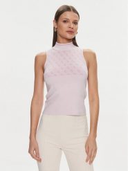 Guess Sweter Lise W3YR26 Z37K0 Różowy Slim Fit. Czerwone swetry klasyczne damskie Guess, l, z syntetyku, bez kołnierzyka. Za 379.99 zł.