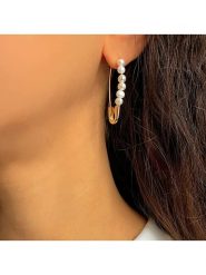 DI GIORGIO Srebrne kolczyki-kreole z perłami rozmiar: onesize. Szare kolczyki damskie DI GIORGIO, z perłą, srebrne. Za 121.99 zł.