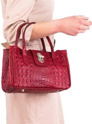 Lia Biassoni Skórzana torebka "Coscile" w kolorze bordowym - 26 x 17 x 12 cm rozmiar: onesize. Czerwone torebki klasyczne damskie Lia Biassoni, z materiału, przez ramię, bez dodatków. Za 208.99 zł.