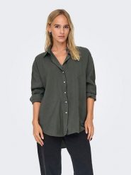 ONLY Bluzka w kolorze khaki rozmiar: M. Brązowe bluzki damskie Only, m, bez wzorów, bez kołnierzyka, bez ramiączek. Za 109.78 zł.