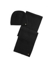 LAUREN RALPH LAUREN Zestaw Szalik i Czapka 454P04471001 Czarny. Czarne szaliki damskie Lauren Ralph Lauren, bez wzorów, z materiału. Za 799.99 zł.