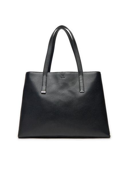 Calvin Klein Torebka Ck Plaque Medium Shopper K60K612782 Czarny. Czarne shopper bag Calvin Klein, bez wzorów, ze skóry, bez dodatków. Za 349.99 zł.