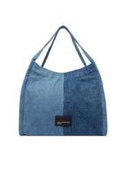 Karl Lagerfeld Jeans Torebka B1W50007 Niebieski. Niebieskie shopper bag Karl Lagerfeld Jeans, z jeansu, bez dodatków. Za 429.99 zł.