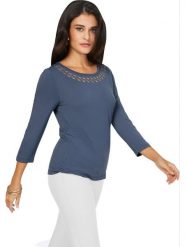 WITT WEIDEN Bluzka w kolorze niebieskim rozmiar: 40. Niebieskie bluzki damskie WITT WEIDEN, bez wzorów, bez kołnierzyka, bez ramiączek. Za 39.99 zł.