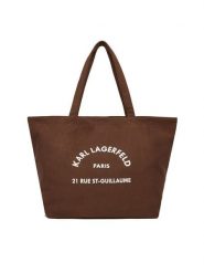 KARL LAGERFELD Torebka A1W50006 Brązowy. Brązowe shopper bag KARL LAGERFELD, bez wzorów, z materiału, bez dodatków. Za 339.99 zł.