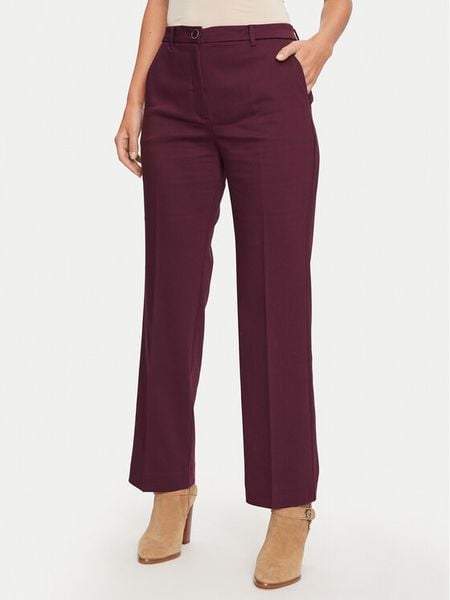 Guess Spodnie materiałowe Zoe W4BB16 WGIH2 Bordowy Regular Fit. Czerwone spodnie materiałowe damskie Guess, z aplikacjami, z materiału. Za 289.99 zł.