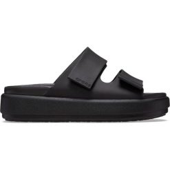 Klapki damskie sportowe na platformie CROCS BROOKLYN. Czarne klapki damskie Crocs, bez wzorów, bez obcasa, na platformie, bez zapięcia. Za 239.00 zł.