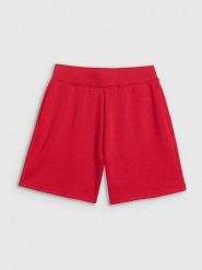 4F Spodenki dresowe damskie - czerwone L. Czerwone szorty damskie 4F, bez wzorów, z dresówki. Za 129.99 zł.