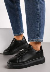 Czarne Sneakersy na Grubej Podeszwie Hypnotic. Czarne obuwie sportowe damskie Born2be, na lato, z dresówki, bez zapięcia, trekkingowe. Za 49.99 zł.