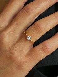 OR Carats Złoty pierścionek z diamentem rozmiar: 54. Żółte pierścionki damskie OR Carats, z diamentem, złote. Za 1,043.99 zł.