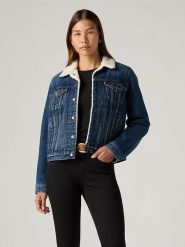 Levi's Kurtka dżinsowa w kolorze niebieskim rozmiar: M. Niebieskie kurtki damskie Levi's, m, bez wzorów, z bawełny, bez kaptura. Za 219.95 zł.