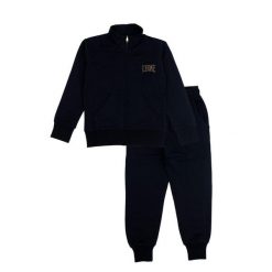 Bluza z pełny zamek błyskawiczny na co dzień. Czarne bluzy damskie LEONE 1947 APPAREL, bez wzorów, z bawełny, bez kaptura. W wyprzedaży za 134.57 zł.