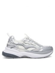 Emporio Armani Sneakersy X3X238 XR388 00520 Srebrny. Szare obuwie sportowe damskie Emporio Armani, ze skóry, bez zapięcia. Za 779.99 zł.
