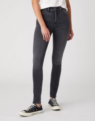 DAMSKIE SPODNIE JEANSOWE WRANGLER HIGH RISE SKINNY SOFT STORM W27H-ZJ-29K 112128153. Rurki damskie Wrangler, bez wzorów, z jeansu. Za 209.99 zł.