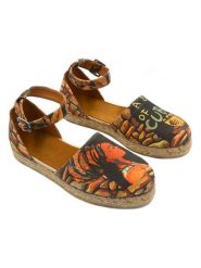 Calceo Espadryle w kolorze czarno-pomarańczowym ze wzorem rozmiar: 38. Brązowe espadryle damskie Calceo, bez wzorów, bez obcasa. Za 188.85 zł.