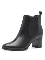 Tamaris Skórzane botki w kolorze czarnym rozmiar: 37. Czarne botki damskie Tamaris, eleganckie, bez obcasa, bez zapięcia. Za 256.09 zł.