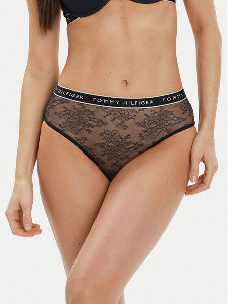 Tommy Hilfiger Figi klasyczne z wysokim stanem UW0UW05178 Granatowy. Niebieskie figi Tommy Hilfiger, bez wzorów, z syntetyku. Za 99.99 zł.