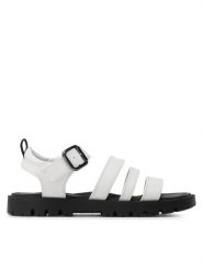 DeeZee Sandały CS6082-01 Biały. Białe sandały dziewczęce DeeZee, ze skóry, bez obcasa, bez zapięcia. Za 49.99 zł.
