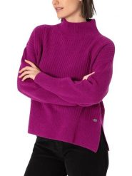 Timezone Sweter w kolorze fioletowym rozmiar: M. Różowe swetry klasyczne damskie Timezone, m, z materiału, bez kołnierzyka. Za 126.15 zł.