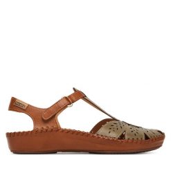 Sandały Pikolinos. Zielone sandały damskie Pikolinos, bez wzorów, bez obcasa, na płaskiej podeszwie, bez zapięcia. Za 559.99 zł.