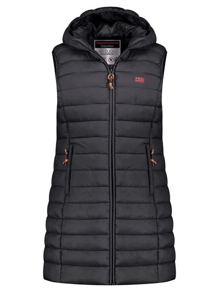 Geographical Norway Kamizelka pikowana "Vatikolor" w kolorze czarnym rozmiar: M. Czarne kamizelki damskie Geographical Norway, m, bez wzorów, bez kaptura. Za 170.47 zł.