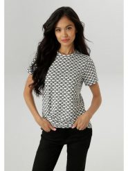 Aniston Koszulka w kolorze antracytowo-białym rozmiar: 42. Czarne koszulki damskie Aniston, bez wzorów, bez kołnierzyka, bez ramiączek. Za 70.08 zł.