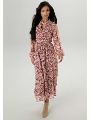 Aniston Sukienka w kolorze beżowo-czerwonym rozmiar: 44. Brązowe sukienki damskie Aniston, bez wzorów, bez ramiączek. Za 104.99 zł.