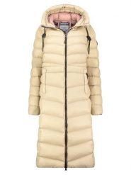 Geographical Norway Płaszcz pikowany "Berangere" w kolorze beżowym rozmiar: XXL. Brązowe płaszcze damskie Geographical Norway, xxl, bez wzorów, bez kaptura. Za 266.66 zł.