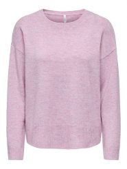 ONLY Sweter w kolorze jasnoróżowym rozmiar: XL. Różowe swetry klasyczne damskie Only, xl, z wełny, bez kołnierzyka. Za 64.95 zł.