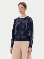 Tommy Hilfiger Kardigan WW0WW42370 Granatowy Regular Fit. Niebieskie kardigany damskie Tommy Hilfiger, m, bez wzorów, z bawełny. Za 419.99 zł.
