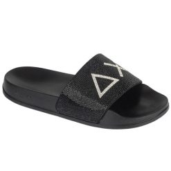 Klapki na basen damskie, Slippers Strass Logo. Czarne klapki damskie SUN68, bez wzorów, bez obcasa, bez zapięcia. Za 169.90 zł.