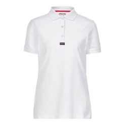 Damska koszulka polo Musto Essential Pique. Białe koszulki damskie Musto, bez wzorów, bez kołnierzyka, bez ramiączek. Za 265.50 zł.