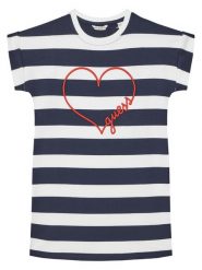 Guess Sukienka codzienna J5GK33 KBOR4 Granatowy Regular Fit. Niebieskie sukienki dziewczęce Guess, z aplikacjami, z bawełny, bez ramiączek, proste. Za 119.99 zł.