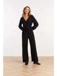 Smashed Lemon Kombinezon w kolorze czarnym rozmiar: XS. Czarne kombinezony damskie Smashed Lemon, xs, z aplikacjami, z tkaniny, bez kołnierzyka, bez ramiączek. Za 143.99 zł.