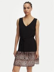 Liu Jo Beachwear Sukienka codzienna VA6127 JS360 Czarny Regular Fit. Czarne sukienki damskie Liu Jo Beachwear, bez wzorów, z wiskozy, bez ramiączek. Za 389.99 zł.