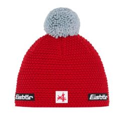 Czapka Eisbar Jamie Pompon MÜ SA. Czerwone czapki damskie Eisbär, bez wzorów, z wełny. Za 249.90 zł.