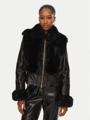 YES LONDON Kurtka skórzana NP1994 Czarny Regular Fit. Czarne kurtki damskie YES LONDON, bez wzorów, bez kaptura. Za 3,549.00 zł.