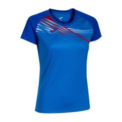 Koszulka do biegania damska Joma Elite X. Niebieskie bluzki damskie Joma, xl, bez wzorów, bez kołnierzyka, bez ramiączek. W wyprzedaży za 106.00 zł.
