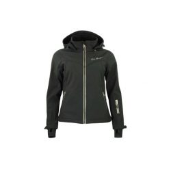 Kurtka damska Peak Mountain Softshell Amaleoff. Czarne kurtki damskie Peak Mountain, bez wzorów, z softshellu. W wyprzedaży za 372.50 zł.