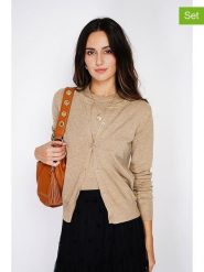 C& Jo 2-częściowy zestaw w kolorze karmelowym rozmiar: 44. Brązowe swetry klasyczne damskie C& Jo, z kaszmiru, bez kołnierzyka. Za 175.67 zł.