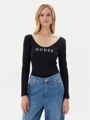 Guess Body O5RM08 KBBU1 Czarny Slim Fit. Czarne body i gorsety Guess, z aplikacjami, z bawełny. Za 159.99 zł.