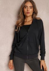 Granatowa Bluza Rhodothee. Niebieskie bluzy damskie Renee, na jesień, l, bez wzorów, z dzianiny, bez kaptura. Za 44.99 zł.