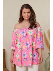 Curvy Lady Bluzka w kolorze różowym ze wzorem rozmiar: 40/42. Różowe bluzki damskie Curvy Lady, bez wzorów, klasyczne, bez kołnierzyka, bez ramiączek. Za 79.59 zł.