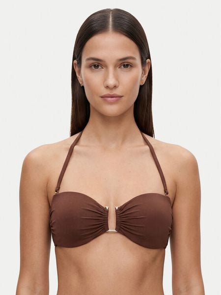 Max Mara Beachwear Góra od bikini Amelia 2616821239 Brązowy ciemny. Brązowe bikini Max Mara Beachwear, bez wzorów, z syntetyku. Za 419.99 zł.