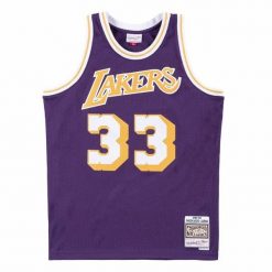 Koszulka Nba Los Angeles Lakers Kareem Abdul-Jabbar. Fioletowe koszulki damskie Mitchell & Ness, bez wzorów, bez kołnierzyka, bez ramiączek. W wyprzedaży za 430.00 zł.