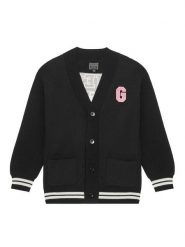 Guess Kardigan J5YR11 Z3OF0 Czarny Regular Fit. Czarne swetry dziewczęce Guess, z aplikacjami, z syntetyku, bez kołnierzyka, bez ramiączek. Za 269.99 zł.